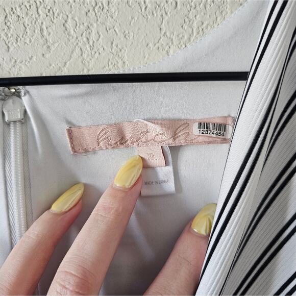 Hutch Asymmetrical Knee Length Striped Dress - Picture 4 of 9